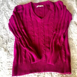 MERONA Women’s cable knit v-neck sweater, Size M